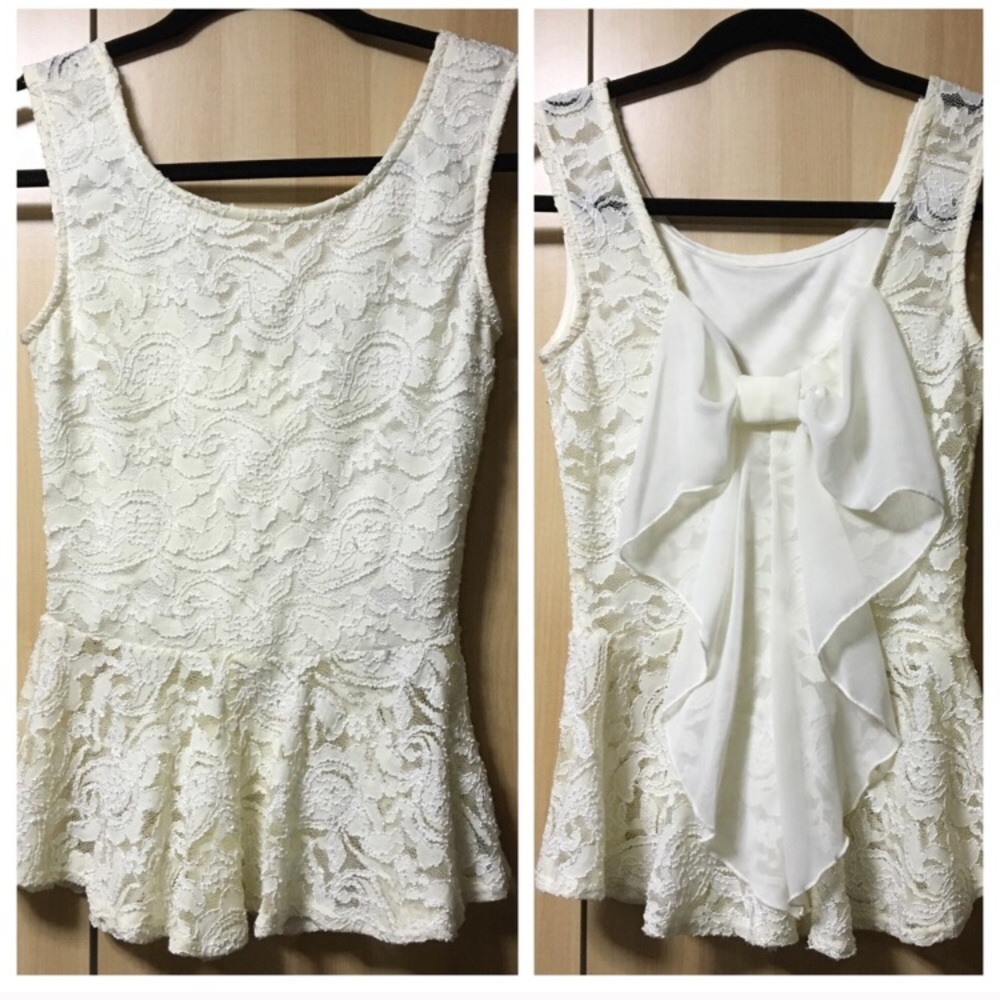 Bow Back Lace Peplum